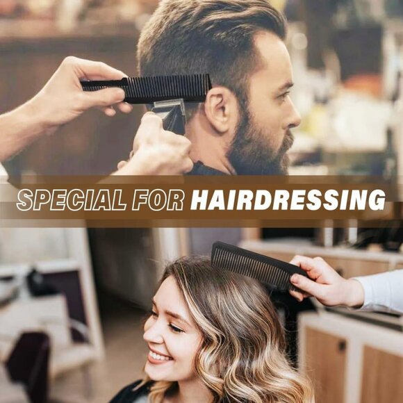 Hair Cutting Comb Set Carbon Fiber Barber Kit with Cape and Brushes - Picture 7 of 9